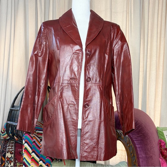 70s Leather Longline Blazer - Picture 7 of 7